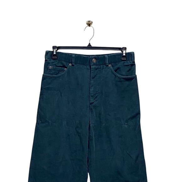 Marc Jacobs Corduroy Wide Leg Pants Teal Green Size 32 - Picture 4 of 11